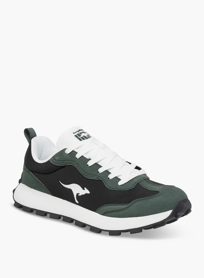 kangaROOS Men's Panelled Lace-Up Sneakers with Pull Tab