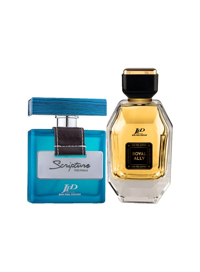 Jean Paul Dupont Aqua Royale Perfume Combo - Scripture Aqueous EDT for Men 100ml + Royal Ally EDT for Men 100ml | Fresh & Woody Duo - Image 1