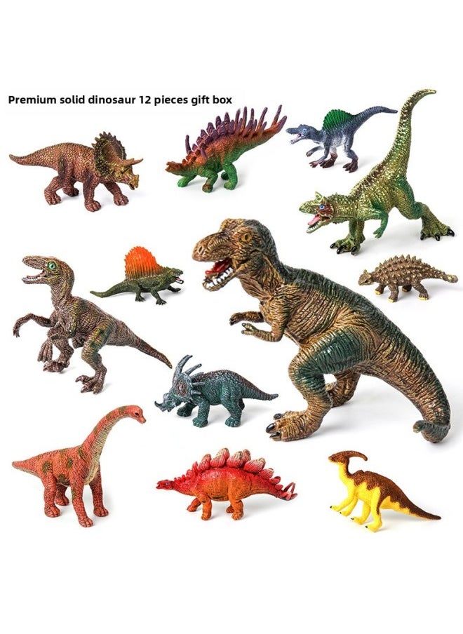 Solid Dinosaur Gift Box Variety Monster Dinosaur Model Simulation Animal Dinosaur Model Toy Children's Toy-Color:Color 4 Pack +1 Egg (Paracentraid Series)