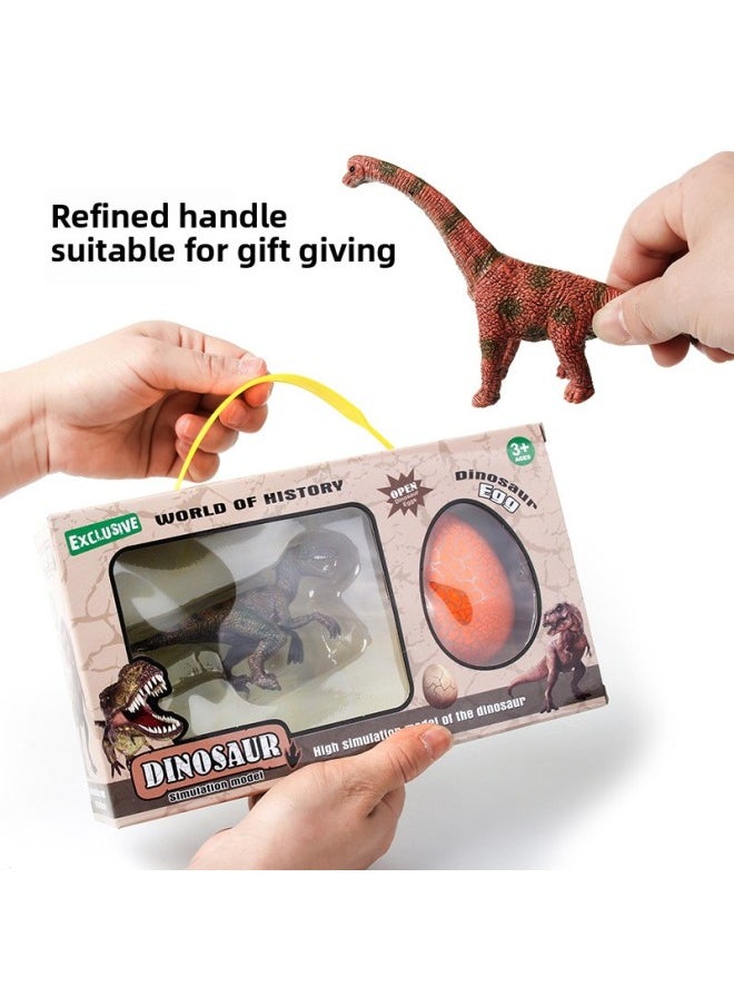 Solid Dinosaur Gift Box Variety Monster Dinosaur Model Simulation Animal Dinosaur Model Toy Children's Toy-Color:Color 4 Pack +1 Egg (Paracentraid Series)