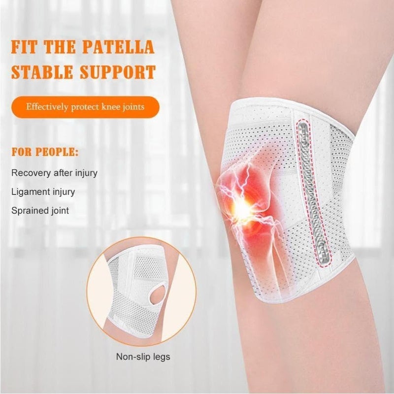 Knee Brace with Side Stabilizers, Relieve Meniscal Tear Knee Pain Acl MCL Arthritis Breathable Adjustable Knee Support for Men Women - Image 2
