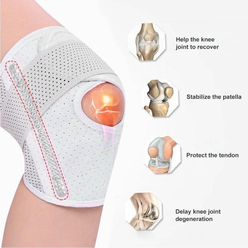 Knee Brace with Side Stabilizers, Relieve Meniscal Tear Knee Pain Acl MCL Arthritis Breathable Adjustable Knee Support for Men Women - Image 5