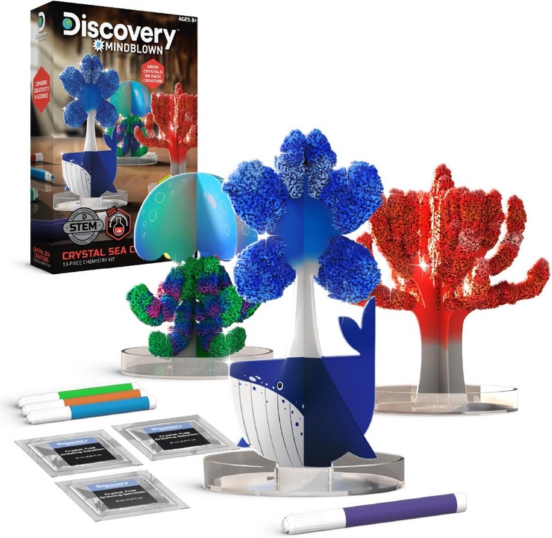 Discovery ™ #MINDBLOWN Crystal Sea Creations 13-Piece Chemistry Kit, Early Learning Experiment STEM Toy for Kids 8+ Years - Image 1
