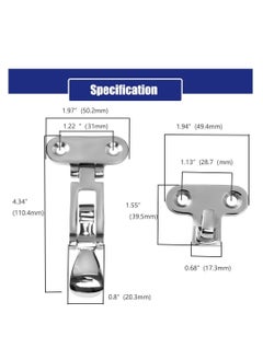 SYOSI Boat Anti-Rattle Latch, 2pcs 316 Stainless Steel Universal Lockable Hold down Clamp Latch, Solid Construction, Marine Grade Hatch Hardware Fasteners with Screws  - Image 2
