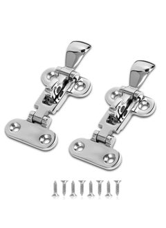 SYOSI Boat Anti-Rattle Latch, 2pcs 316 Stainless Steel Universal Lockable Hold down Clamp Latch, Solid Construction, Marine Grade Hatch Hardware Fasteners with Screws  - Image 1