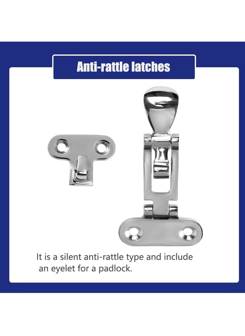 SYOSI Boat Anti-Rattle Latch, 2pcs 316 Stainless Steel Universal Lockable Hold down Clamp Latch, Solid Construction, Marine Grade Hatch Hardware Fasteners with Screws  - Image 5