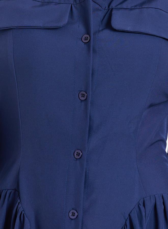 ستايلي فستان قميص طويل بتفاصيل بغطاء - Image 4