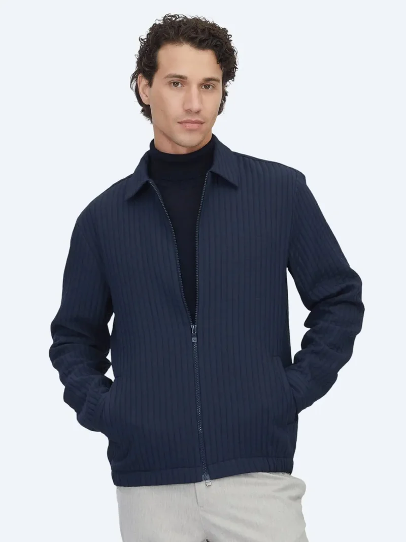 Kip Navy Blue Overshirt