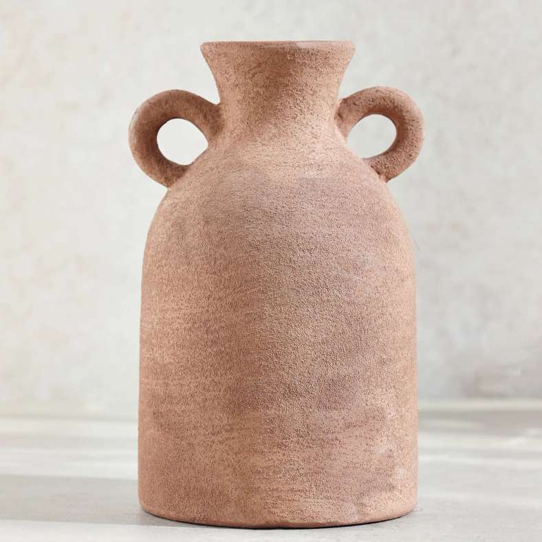 Pan Home Hiba Stoneware Vase With Two Handle 10x10x17cm - Terracotta - 112AIC9903775 - Image 5