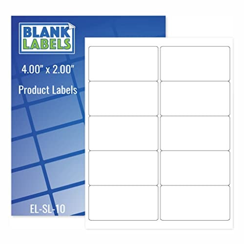 Blank Labels Address Shipping Labels, 2" x 4" Permanent White Matte Label, Inkjet and Laser Printer Guaranteed Made in USA, 10 Labels Per Sheet- 10 Sheets - 100 Labels - Image 1