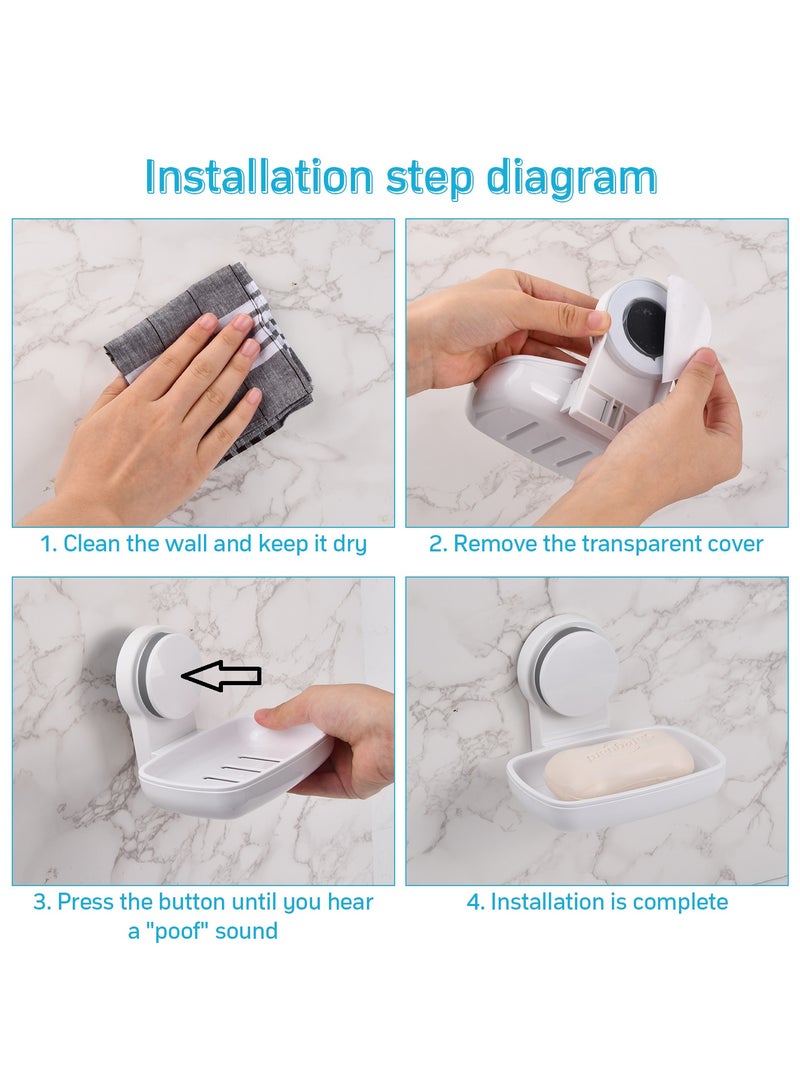 Plastic Soap Holder - No Drilling, Waterproof, High Load Capacity, Wall Mounted Soap Dish for Bathroom  - Image 3