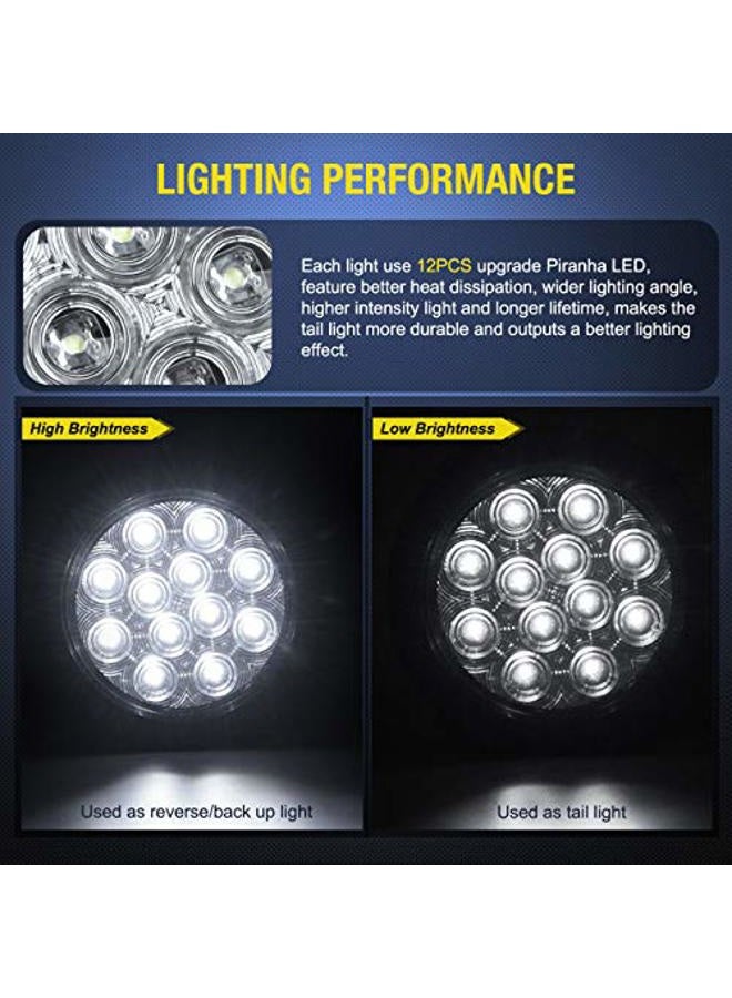 Nilight 2PCS 4" White Round LED Reverse Back Up Light w/Surface Mount Grommet Plugs Trailer Tail Lights for Truck Trailer RV Jeep, 2 Years Warranty (TL-26) - Image 4