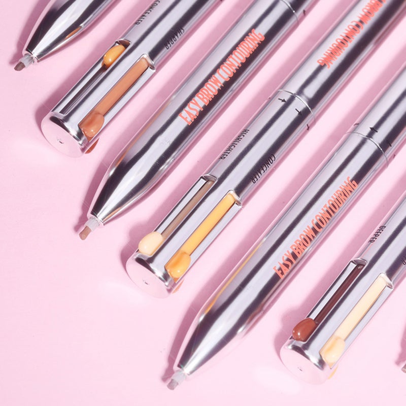 4-in-1 Eyebrow Contour Pen Waterproof Defining Highlighting Eye Brow Eyebrow Pencil Natural Brows Makeup Cosmetic Tool - Image 4