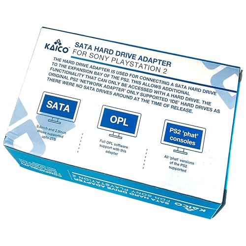 KAICO قرص صلب Kaico PS2 لجهاز بلاي ستيشن 2 – محول PS2 SATA والشبكة لقرص صلب 2.5"/3.5" – محول قرص صلب سهل الاستخدام، يدعم حتى 2TB من التخزين لنسخ الألعاب الاحتياطية والبرامج المنزلية - Image 5