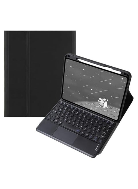 Round Hat Keyboard Case Compatible with Xiaomi Pad 7 / Pad 7 Pro 11.2 Inch 2024, with Detachable Touch Keyboard and Protective Case with Pen Slot