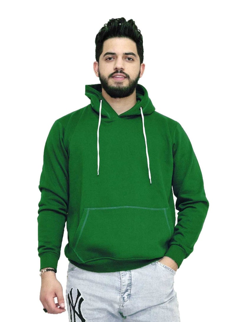OneHand Hoodie Melton Cotton - Green - Image 1