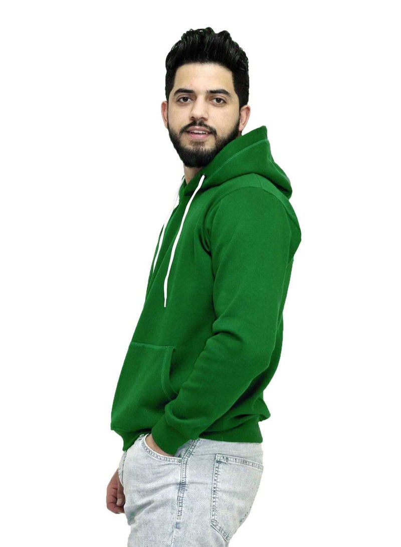 OneHand Hoodie Melton Cotton - Green - Image 3