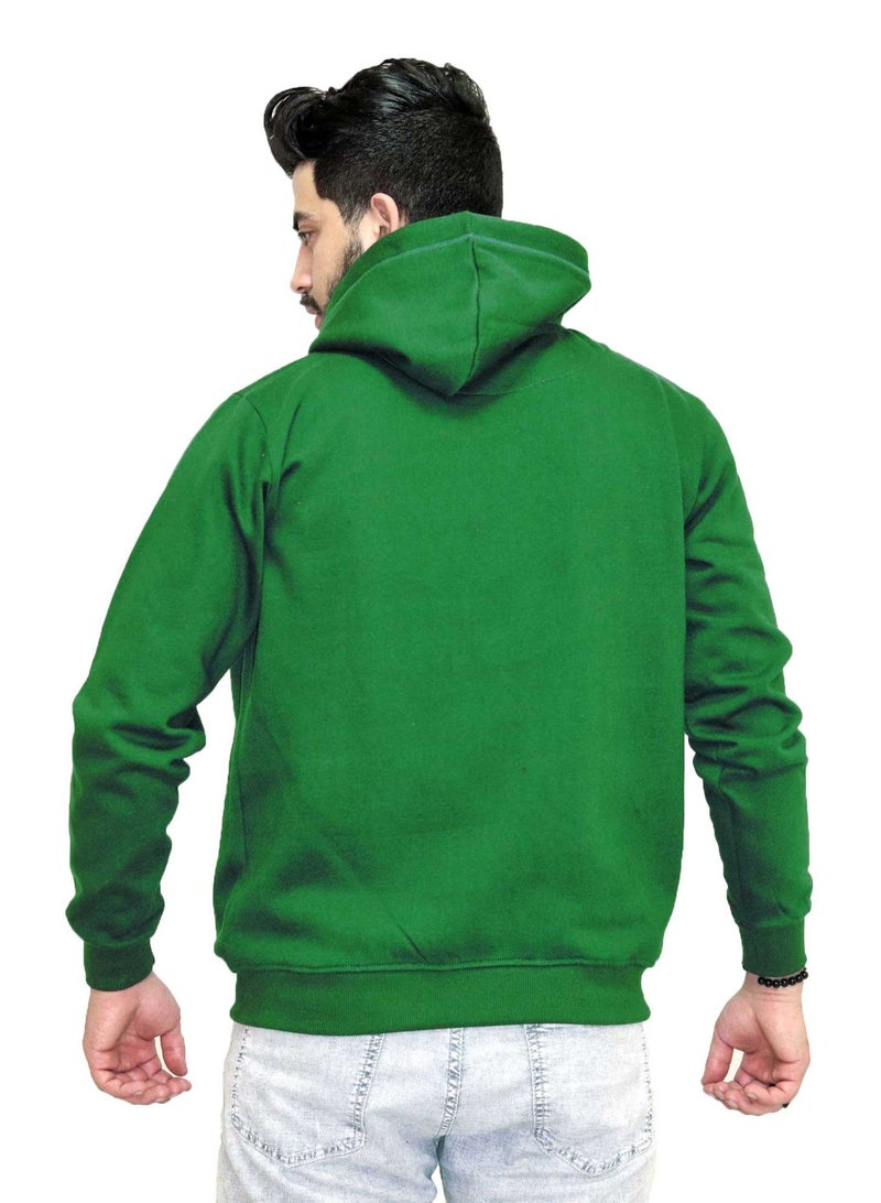 OneHand Hoodie Melton Cotton - Green - Image 2