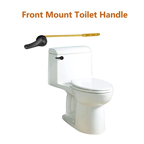 Opzour Toilet Handle Replacement Kit, Toilet Flush Handle with Stainless Steel Flapper Chains, Universal Toilet Lever for Most Front Mount Toilets, Matte Black Toilet Flush Lever - Image 4