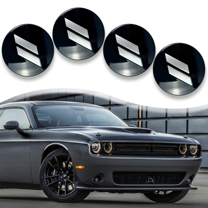 ZDEERAOTO 63mm25 inches Slash Wheel Center Cap Covers HubCap Emblem Badge Trim Compatible with Dodge Charger Challenger Durango Hornet Dart RT SRT Magnum Nitro Journey Caliber - Image 3
