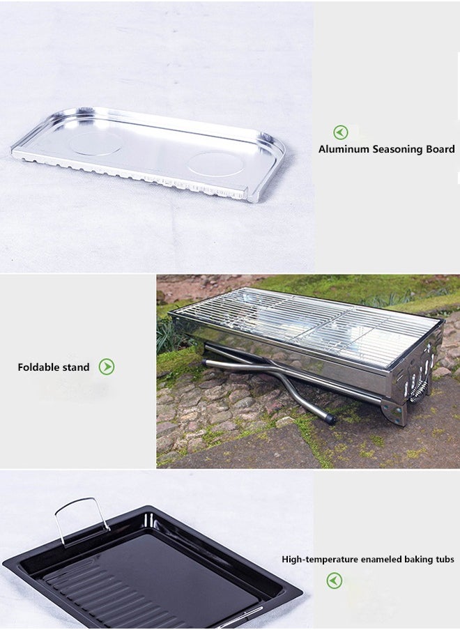 General - Large Stainless Steel Folding Outdoor BBQ Grill - Image 1