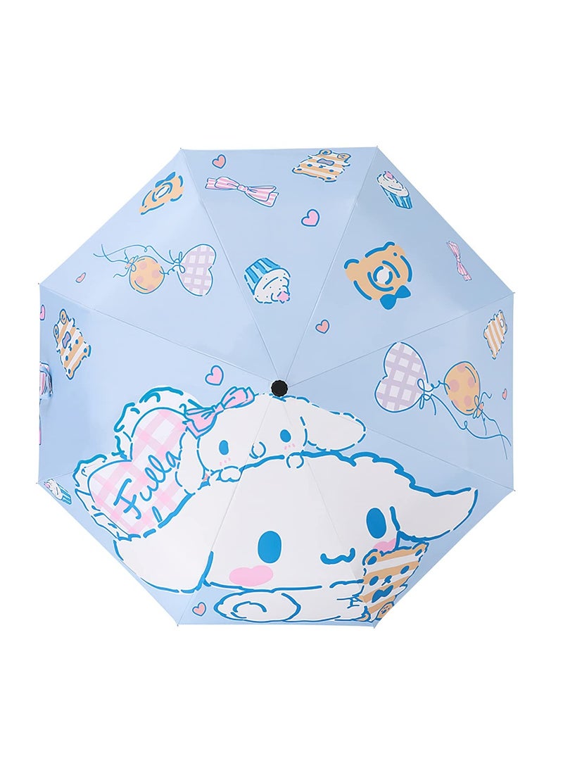 مظلة قابلة للطي للأطفال بتصميم كاواي، مقاومة للرياح وحماية من الأشعة فوق البنفسجية، تفتح وتغلق تلقائيًا، خفيفة الوزن وقابلة للحمل للفتيات - Image 1