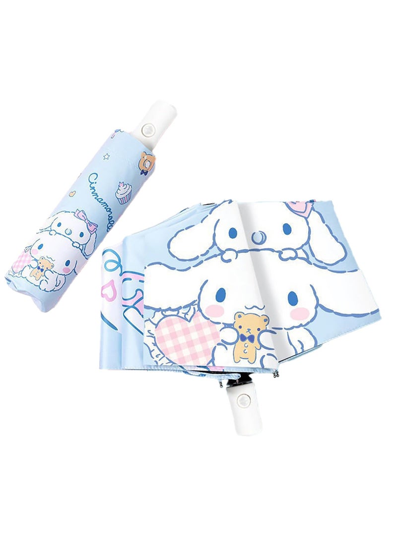 مظلة قابلة للطي للأطفال بتصميم كاواي، مقاومة للرياح وحماية من الأشعة فوق البنفسجية، تفتح وتغلق تلقائيًا، خفيفة الوزن وقابلة للحمل للفتيات - Image 3