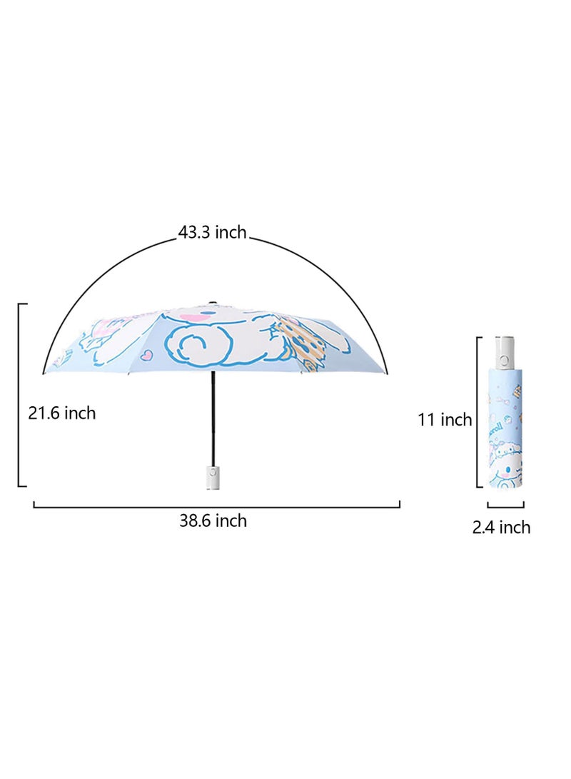 مظلة قابلة للطي للأطفال بتصميم كاواي، مقاومة للرياح وحماية من الأشعة فوق البنفسجية، تفتح وتغلق تلقائيًا، خفيفة الوزن وقابلة للحمل للفتيات - Image 5