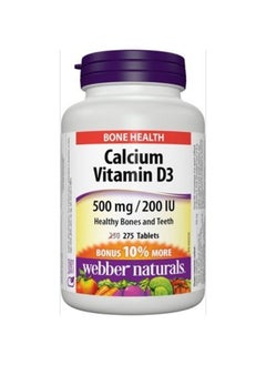 Calcium Carbonate 500mg with Vitamin D3 200iu, 275 Tabs Bonus Pack