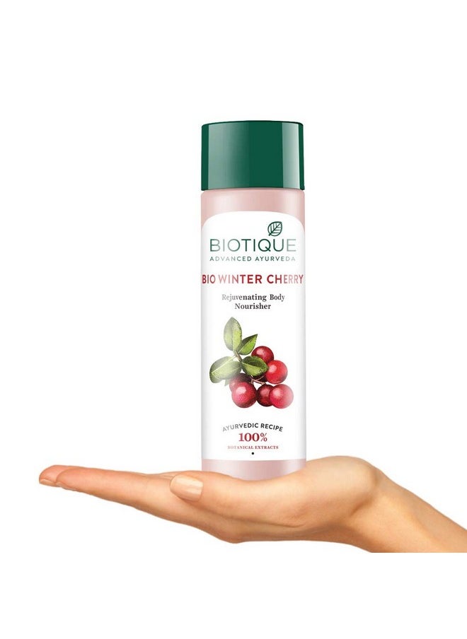 Biotique Biotique Winter Cherry Rejuvenating Body Lotion | Moisturizes and Hydrates the Skin | Prevents Ageing, Wrinkles and Dark Spots| 100% Botanical Extracts| Suitable for All Skin Types | 120ml  - Image 4
