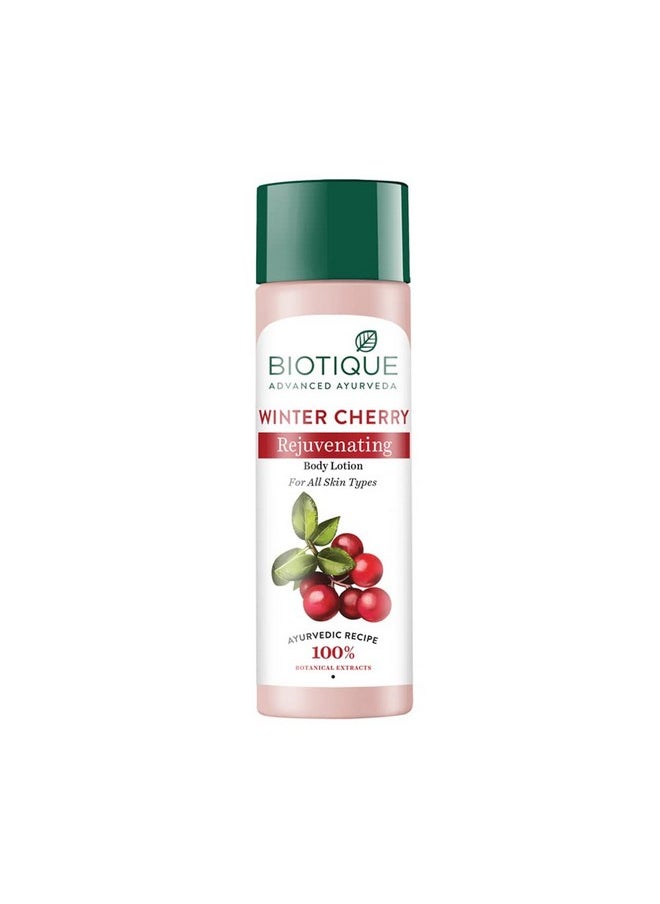 Biotique Biotique Winter Cherry Rejuvenating Body Lotion | Moisturizes and Hydrates the Skin | Prevents Ageing, Wrinkles and Dark Spots| 100% Botanical Extracts| Suitable for All Skin Types | 120ml  - Image 1