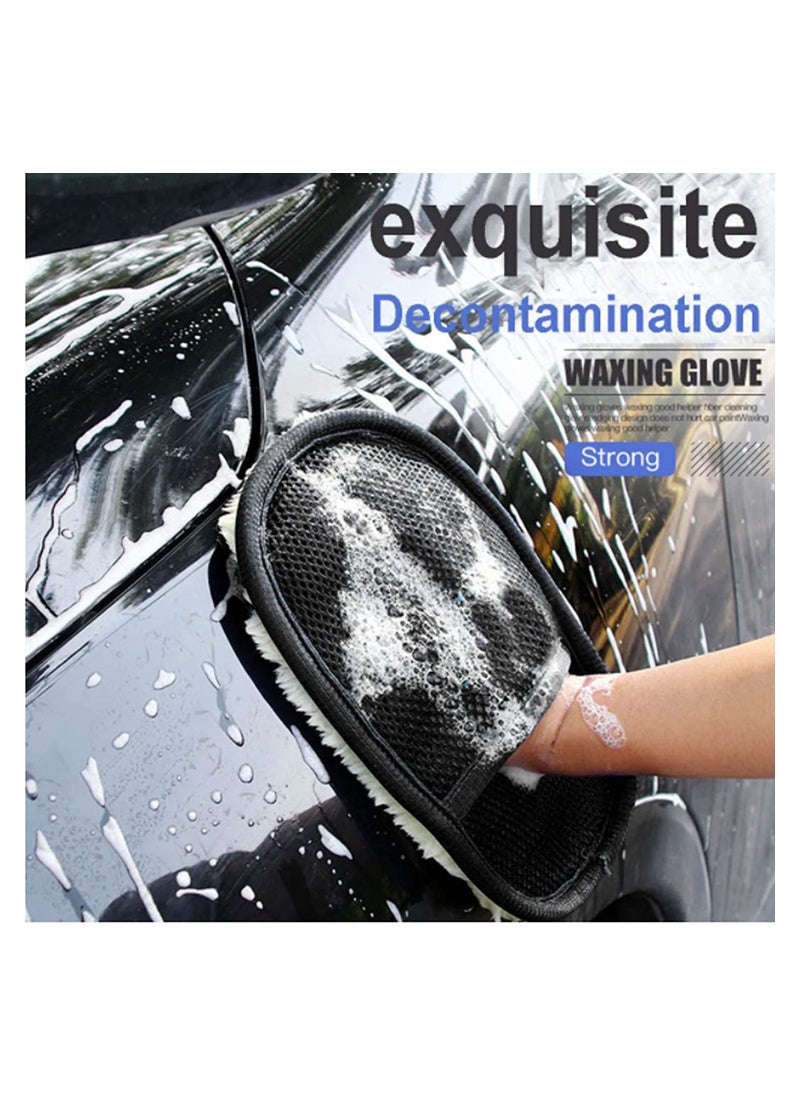 RATSAW Car Detailing Brush Set Auto Interior Dust Brush and Microfiber Soft Fleece Car Wash Gloves for Cleaning Automotive Dashboard Air Conditioner Vents Leather Computer  - Image 3