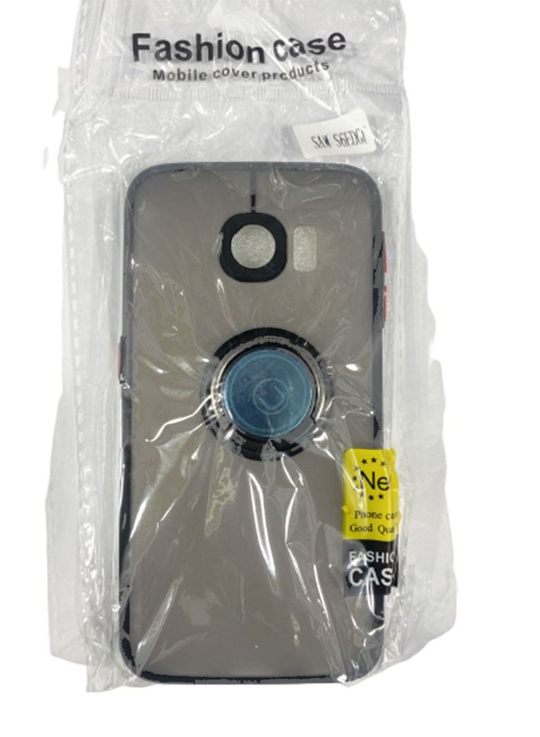Protective Case Cover Samsung S6 EDGE For With Magnetic Ring Holder Black  - Image 2