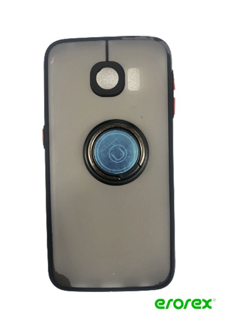 Protective Case Cover Samsung S6 EDGE For With Magnetic Ring Holder Black  - Image 1