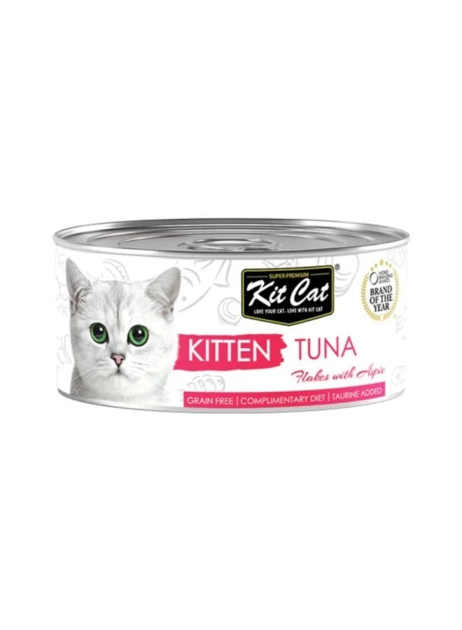 Kit Cat Kitten Tuna Flakes with Aspic, a grain-free wet cat food for kittens- 4 cans, each can size 80g - Image 2