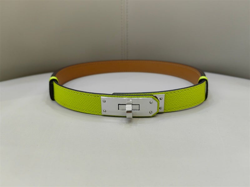 Grain palm print double-sided cowhide belt versatile womens jeans with suit jacket dress belt Womens Light green