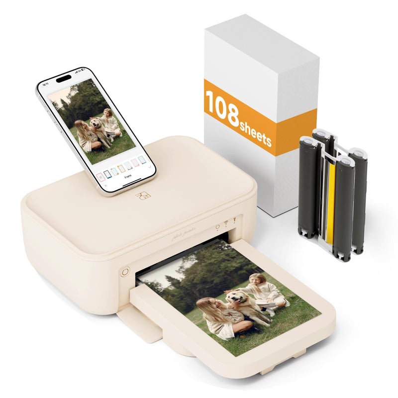 HPRT Photo Printer 4Ã—6â€, Wi-Fi Full-Color Instant Phone Phtoto Printer for iPhone, Android, Smartphone, Thermal Dye-Sublimation Impresora De Fotos for Home Use, + 108 Sheets Photo Paper & 2 Cartridge - Image 1