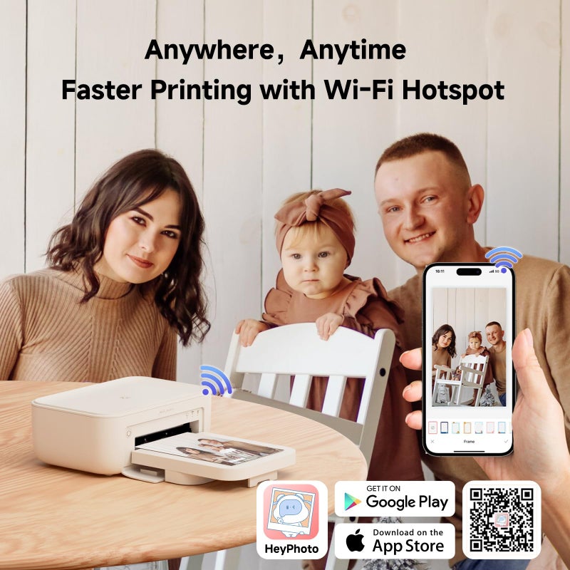 HPRT Photo Printer 4Ã—6â€, Wi-Fi Full-Color Instant Phone Phtoto Printer for iPhone, Android, Smartphone, Thermal Dye-Sublimation Impresora De Fotos for Home Use, + 108 Sheets Photo Paper & 2 Cartridge - Image 2