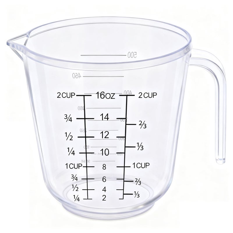 DOTINGHUX Measuring Cup, 2 Cup, Clear - Image 1