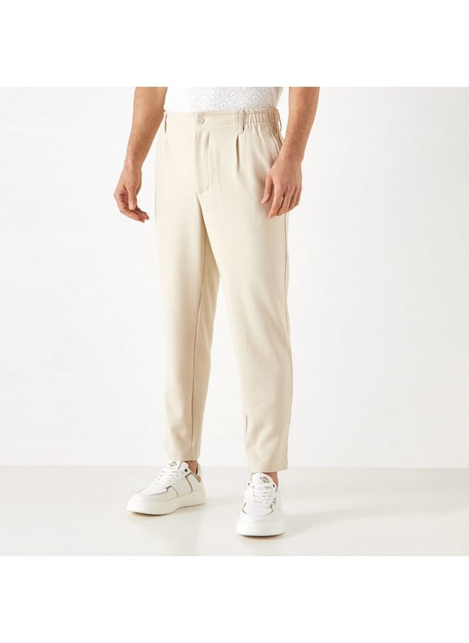 Iconic Iconic Solid Regular Fit Flexi Waist Trousers  - Image 1