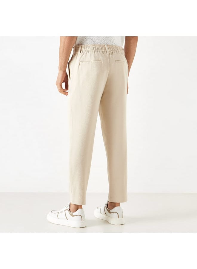 Iconic Iconic Solid Regular Fit Flexi Waist Trousers  - Image 3
