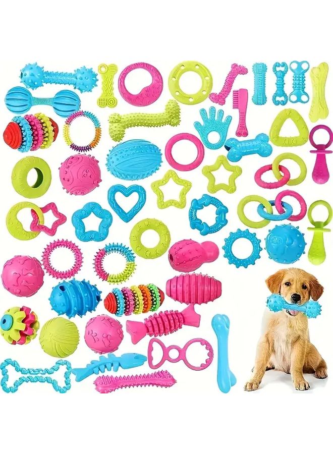 10 قطعة مجموعة ألعاب مضغ تفاعلية للكلاب بألوان عشوائية ومناسبة لسلالات مختلفة - Image 1
