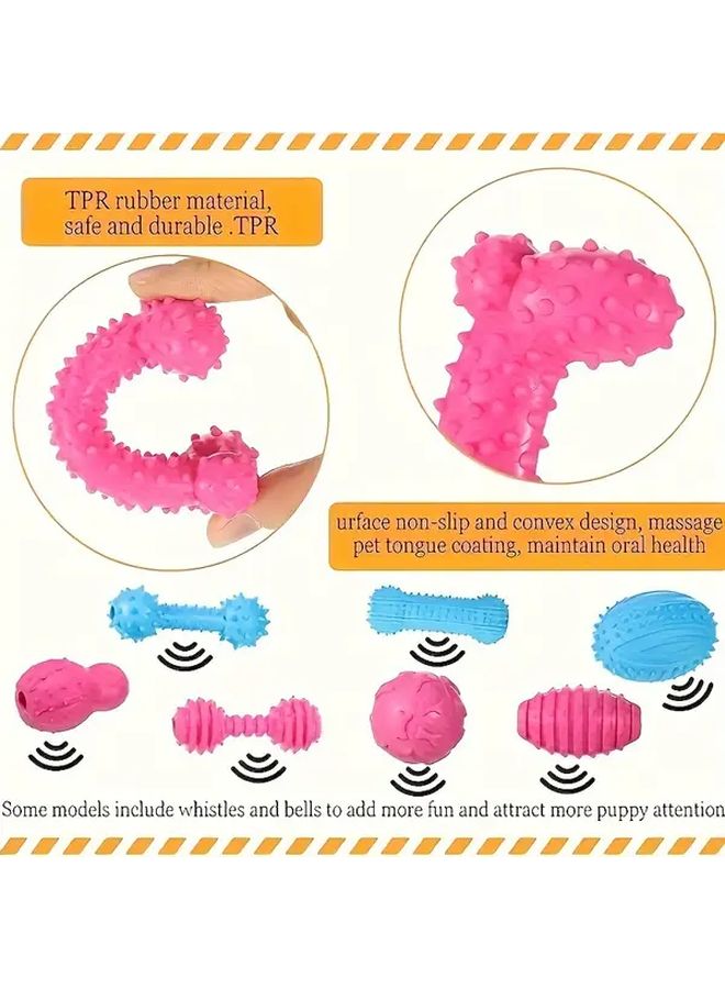 10 قطعة مجموعة ألعاب مضغ تفاعلية للكلاب بألوان عشوائية ومناسبة لسلالات مختلفة - Image 5