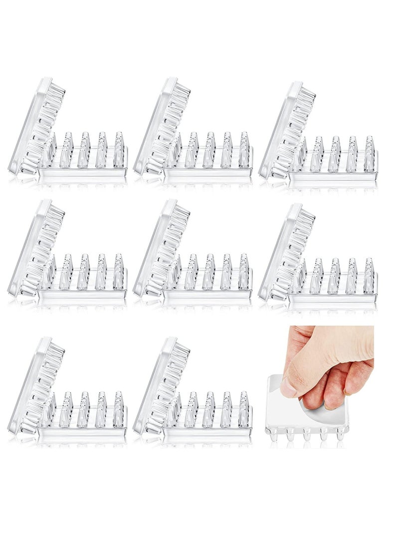 12 Pack Self Stick Furniture Carpet Protectors, Square Carpet Protector,  Spiked Caster Cups Furniture Leg Carpet Protectors for Sofas Tables Chairs Offices Bookcases Other Furniture - Image 1