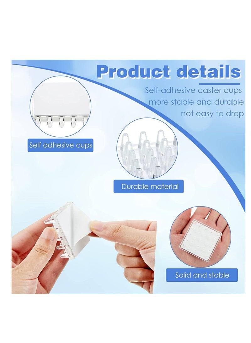 12 Pack Self Stick Furniture Carpet Protectors, Square Carpet Protector,  Spiked Caster Cups Furniture Leg Carpet Protectors for Sofas Tables Chairs Offices Bookcases Other Furniture - Image 2