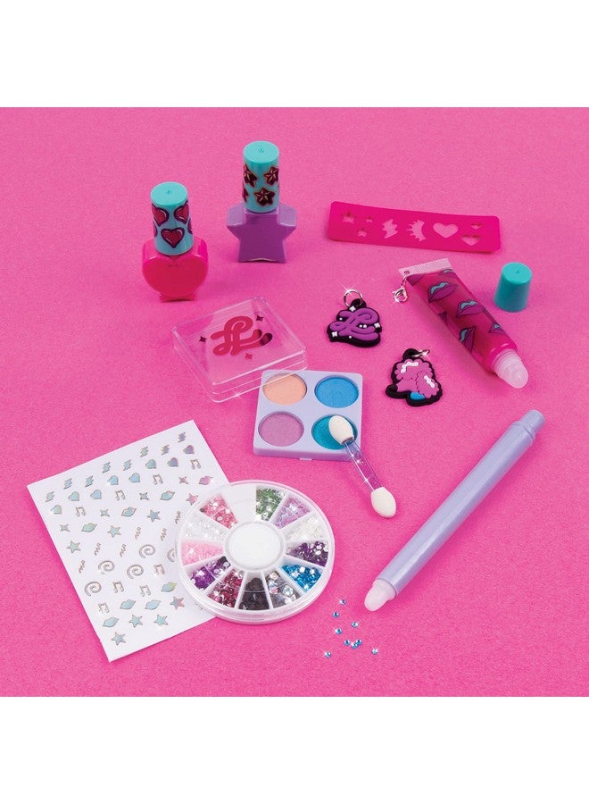 Make It Real مجموعة مكياج That Girl Lay Lay Slay All Day Cosmetic Expressions للأطفال والمراهقين والفتيات مع ملمع الشفاه وظلال العيون وطلاء الأظافر وملصقات الأظافر والمزيد مجموعة مكياج للمبتدئين للفتيات 8101214 - Image 5