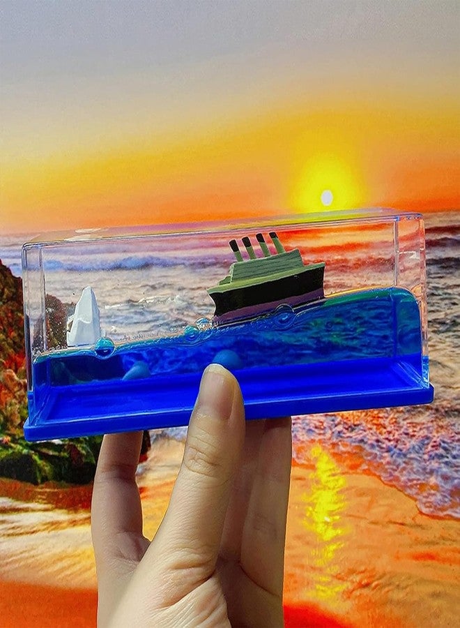 HUOZHI Chilifuli Cruise Ship Fluid Drift Bottle, Unsinkable Boat in a Box, Titanic Model Liquid Wave Decoration, That No Longer Sinks Toy, for Car Display Cases and Gifts-D 12365 - Image 4