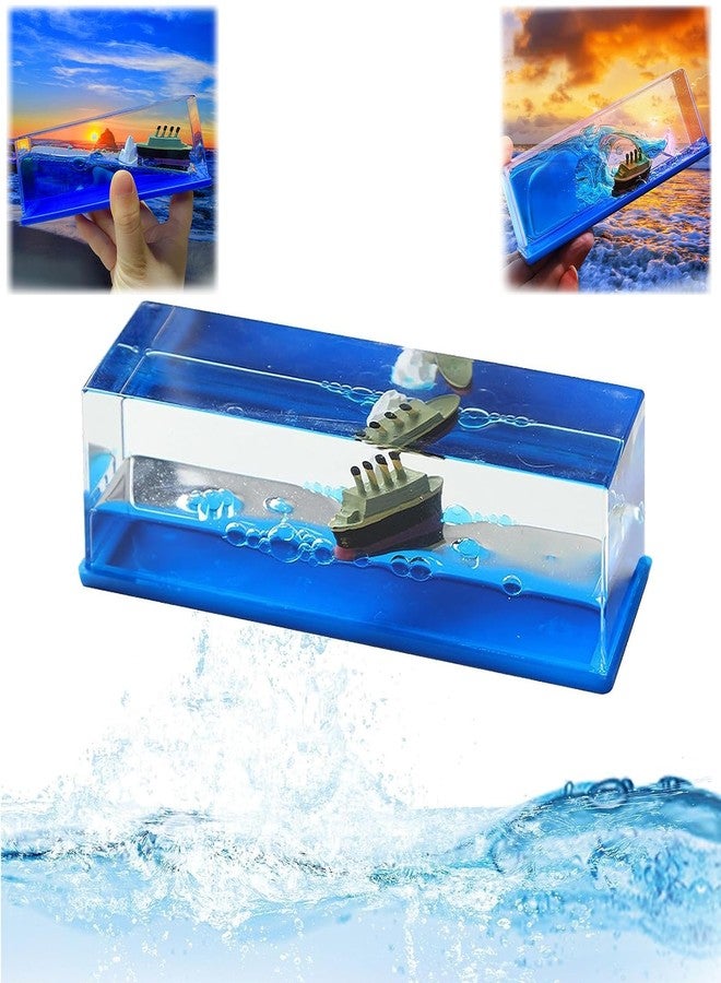 HUOZHI Chilifuli Cruise Ship Fluid Drift Bottle, Unsinkable Boat in a Box, Titanic Model Liquid Wave Decoration, That No Longer Sinks Toy, for Car Display Cases and Gifts-D 12365 - Image 1