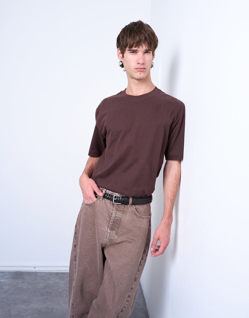 TOPMAN Oversized Fit Sueded T-Shirt - Image 3