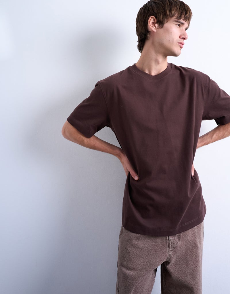 TOPMAN Oversized Fit Sueded T-Shirt - Image 1